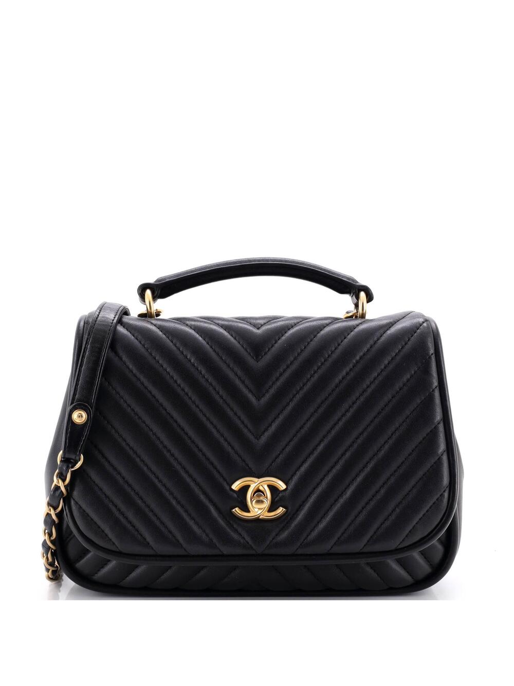 Chanel Reversed Round Flap Bag Chevron #350861C41B